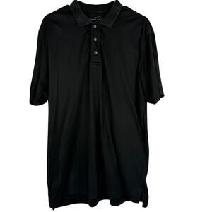 Eddie Bauer Black Polo Shirt Tall XL TXL Short Sleeve